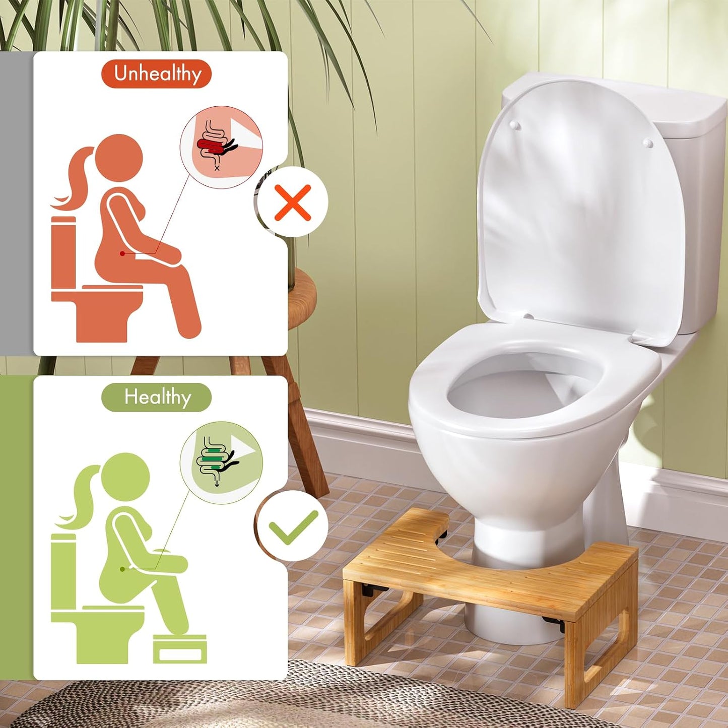 VATERA™ Bamboo Toilet Stool