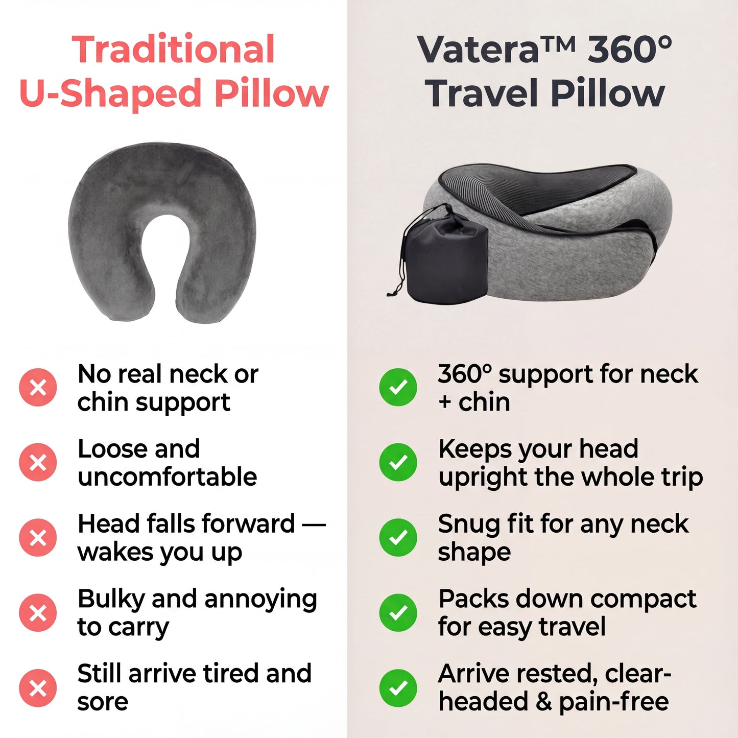 Advanced VATERA™  Travel Neck Pillow