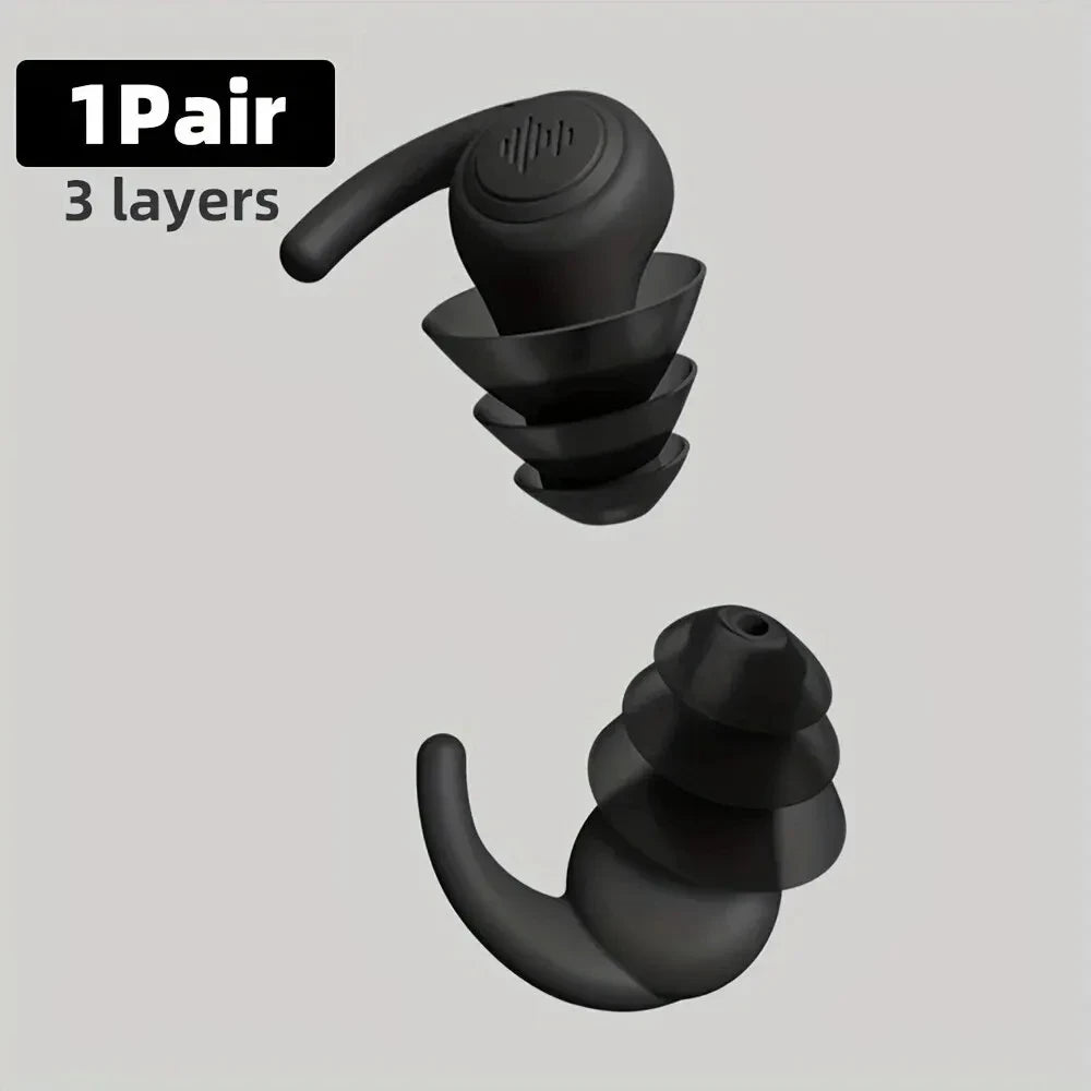 HUAK 1 Pair Soft Silicone Earplugs Noise Cancelling
